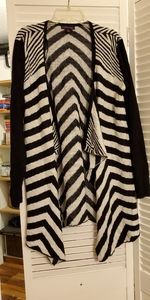 Black and white wrap cardigan